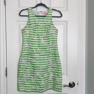 Lilly Pulitzer Green & White Shift Dress Size 4